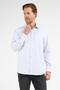 White-Black Striped Pattern Hard Collar Long Sleeve Pocket Comfort Fit Cotton Shirt 1004255278 - 3