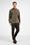 Khaki Buttoned Collar Pocket Long Sleeve Slim Fit 100% Cotton Shirt 1004255213 - 2