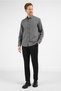 Smoked-Navy Blue Buttoned Collar Long Sleeve Pocketless Slim Fit Cotton Shirt 1004255233 - 2