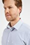 White-Navy Blue Checkered Pattern Hard Collar Long Sleeve Pocket Comfort Fit Cotton Shirt 1004255209 - 4