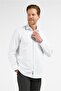 White-Navy Blue Checkered Pattern Hard Collar Long Sleeve Pocket Comfort Fit Cotton Shirt 1004255279 - 3