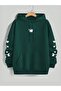 Women's Red Hooded Sweatshirt with Butterfly Print and Pockets, Casual and Comfortable