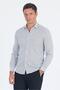 Optical White Long Sleeve Striped Pattern Italian Collar Cotton Slim Fit Shirt 1004250180 - 5