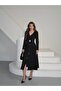 Women's Sole Modal Fabric Double Pocket Front Buckle Long Sleeve Dress - 2