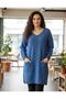 Soft Textured Double Pocket V-Neck Knitwear Tunic Dress - 2