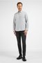 Gray-White Buttoned Collar Long Sleeve Pocketless Slim Fit Cotton Shirt 1004255233 - 2