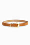 Wendy Gold Buckle Women's Suede Belt (Tan) - 3