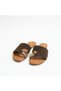 Brown Suede Genuine Leather Buckle-Strap Flip-Flops for Women, Stylish and Comfortable Slippers - 4