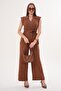 Women's Jacket Collar Vest Set Linen Suit with Trousers 260014 - - 2