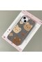 Stylish Phone Case with Cute Teddy Bear Pattern and Leather Texture, Compatible with iPhone 13/14.