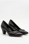 Stylish Design Black Thick Heeled Women's Shoes with Double Buckle - 7