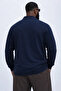Men's Trend Large Size Navy Blue Polo Collar T-Shirt - 6