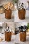 Acacia Curve Spoon Holder – Natural Acacia Wood, Multi-Purpose Kitchen Spoon Holder, Stylish and Durable Design - 5
