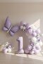 Butterfly Themed 1St Birthday Balloon Set – Lilac White Silver