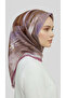 وشاح صوف بنمط تجريدي - بني / أرجواني - 8