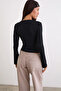 V-Neck Stretchy Long Sleeve Top Blouse - 2