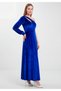 One-Shoulder Long Velvet Evening Dress - 2