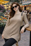 Women's Mercerized Button Detailed Slit Seasonal Sweater - 3