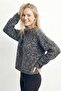 Women's Crew Neck Oversize Knitwear Sweater - Anthracite/Melange - 5