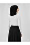 White Crew Neck Slim Fit Cotton Basic Long Sleeve Blouse Oversized Hijab Body Hzlrbnbisdüz51Tbody - 5