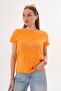 Women's Crew Neck Long Back Crew Neck Oversized T-Shirt 260023 - 2
