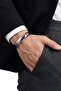 Men's Leather Bracelet Shiny Steel Name-Engravable Black Knitted Leather Bracelet - 2