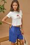 Regular Fit Crew Neck 100% Cotton Crop T-Shirt with Print Detail - 6
