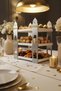 Islamic Tableware Serving Stand - Wood Metal Table Decoration - 6