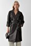 Bdart Lace-Up Faux Leather Trench Coat