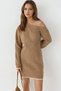 My Fashion Asymmetrical Neckline Ribbed Knit Dress