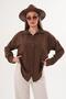 Women's Single Pocket Detailed Oversize Shirt 260192 - 265098 - 3