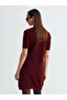 90257 Crew Neck Wool Blend Knitwear Dress-Medium Burgundy - 2