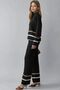 My Fashion Mock Neck Sweater & Wide Leg Pants Striped Knitwear Set - 2