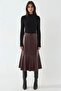 High Waist Faux Leather Midi Skirt - 7