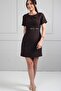 Women's Collar Pleated Detailed Short Chanel Dress - 3