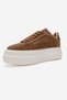 Nera Tan Suede Patterned Genuine Leather Women's Casual Sports Shoes - 4