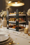 Islamic Tableware Serving Stand - Wood Metal Table Decoration - 6
