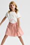 Girl's Flower Tshirt 4-8 Years Ecru-Pink