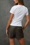 Women's Crew Neck Short Sleeve Front Printed Cotton T-Shirt - 3