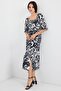 Bdart Floral Midi Dress with Square Neckline and Slit