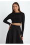 Black Kael Crop Blouse - 2