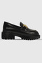 Bianca black matte buckle detail chunky loafer shoes - 2
