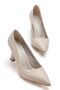 Women's Beige Skin Pointed Toe Thin Heeled Stiletto - 2