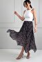 Women's Elastic Waist Lined Plaid Crinkle Triangle Midi Skirt