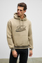 Phantoseas Men's Hooded Mink Sweatshirt with Embroidered Front and Knitted Skirt and Sleeve Detail - 2