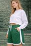 Women's Sports Shorts High Waist Side Cappa Fabric Stripes Comfortable Fit Casual, Fitness and Training Shorts - 4