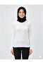 White Crew Neck Slim Fit Cotton Basic Long Sleeve Blouse Oversized Hijab Blouse Hzlrbndüz60Tbluz - 2