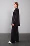 Black Self-Patterned Collared Double Suit - 2