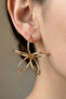Gold Floral Pattern Bow Hoop Earrings - 2