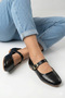 Black Soft Bowknot Stylish Women's Ballet Flats Orthopedic Lightweight Sole Leather Skin